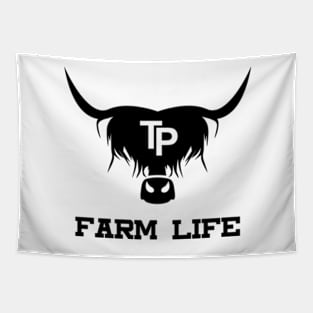 Tom Pemberton Merch Farm Life Logo Tapestry