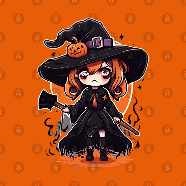 Witchcraft horror anime characters Chibi style +Halloween costume by Whisky1111