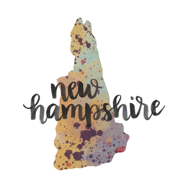 new hampshire - calligraphy and abstract state outline by randomolive