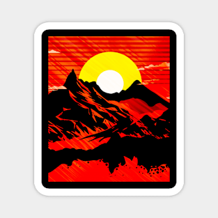 SUN AND MOUNTAINS VIEW VIBRANT Magnet
