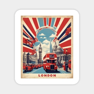 London England Double Decker Bus Vintage Travel Tourism Magnet