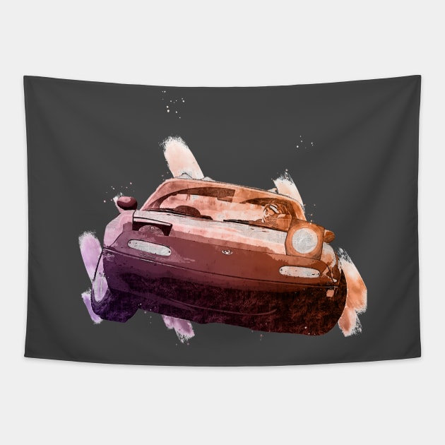 Miata Wink Tapestry by FurryBallBunny