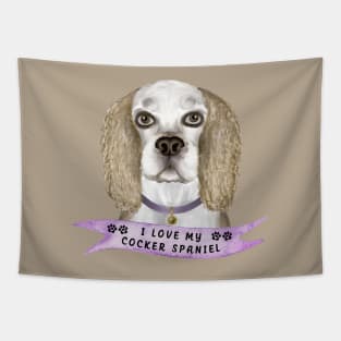 I Love my Cocker Spaniel, Buff Color Tapestry