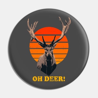 Deer vintage graphic Pin