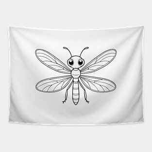 Cute Baby Dragonfly Animal Outline Tapestry