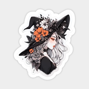 Gothic Cute Witchy Girl Magnet