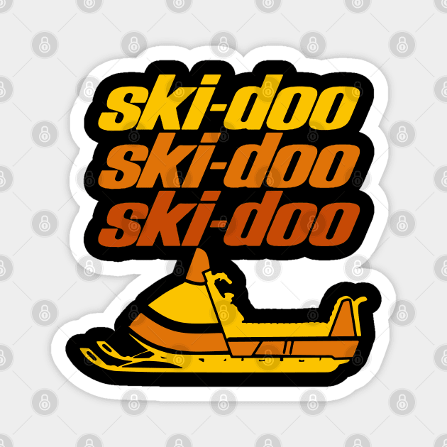 Ski Doo vintage Snowmobiles Magnet by Midcenturydave