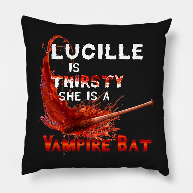 Luccile is Thirsty She is a Vampire Bat Pillow by Ratherkool