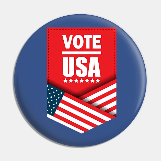 Vote USA Flag T-shirt Pin by Daily Fashion