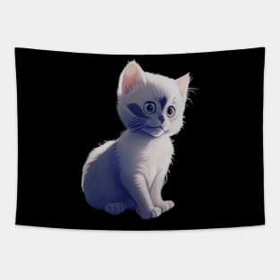 Cute Little White Cat Tapestry