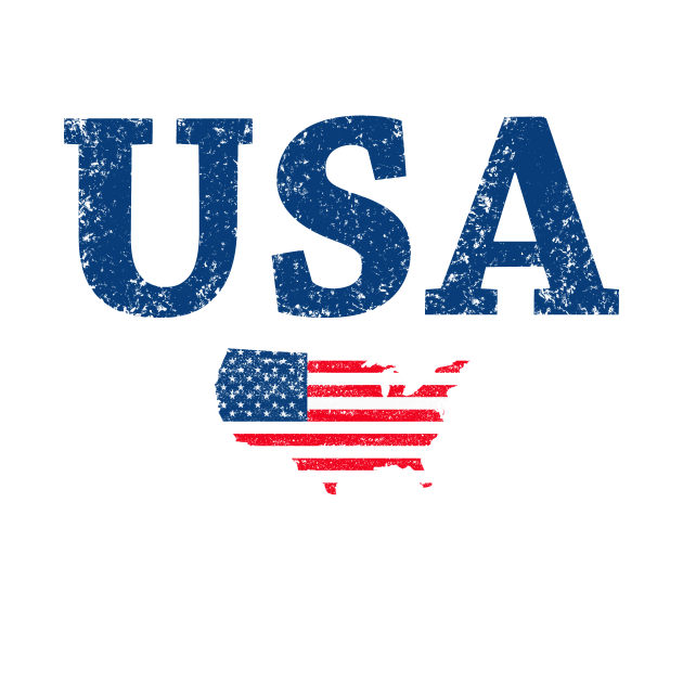 Vintage USA country flag by Cute Tees Kawaii