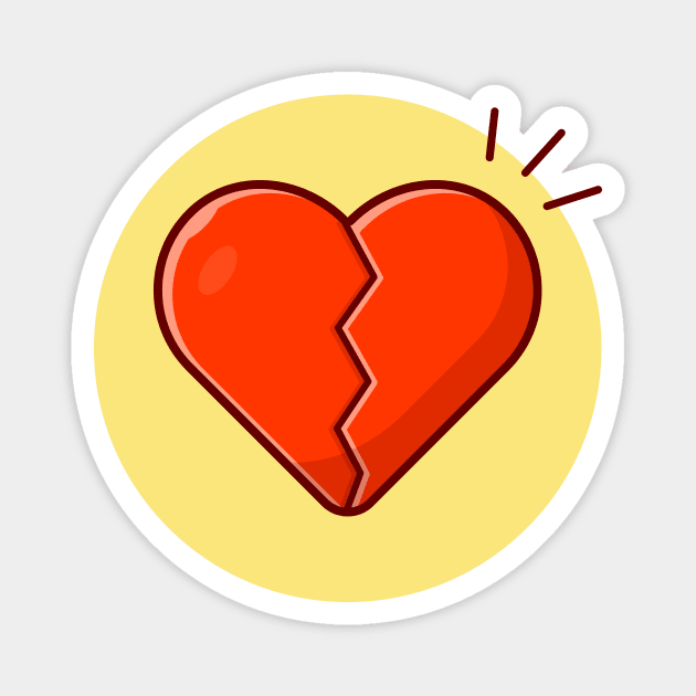 Broken Heart Cartoon Vector Icon Illustration (3) Magnet by Catalyst Labs