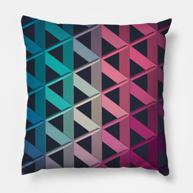 3D Futuristic GEO BG XVII Pillow by uniqued