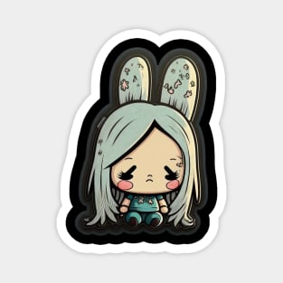 Sad Bunny Girl Magnet