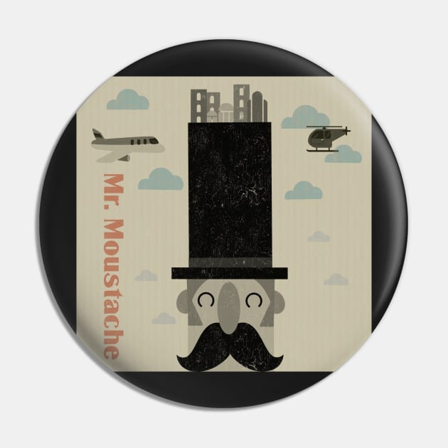 mr moustache Pin by Beni-Shoga-Ink