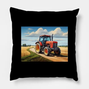 Tractor Truck Trucking Country Road Agriculture Vintage Pillow