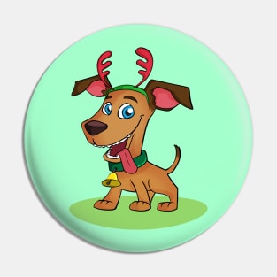 Puppy Dressed as Reindeer Pin