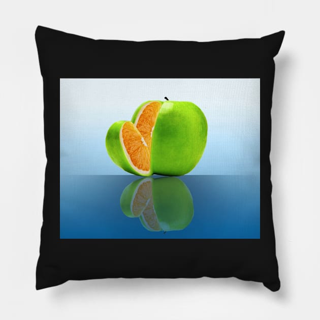 orange apple Pillow by agacha