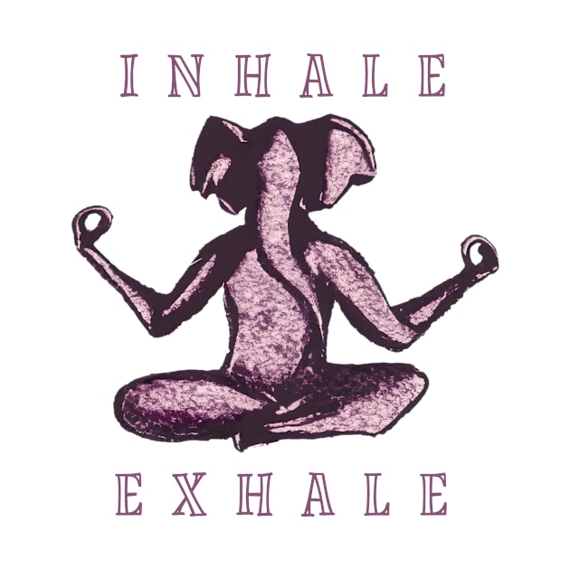 Inhale Exhale Pink Elephant by TomiTee