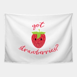 Got Strawberries? Deliciously Cute Smiley Happy Face Fruit Tapestry