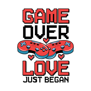 Valentine's Day Gamer Playing Video Game Couples T-Shirt