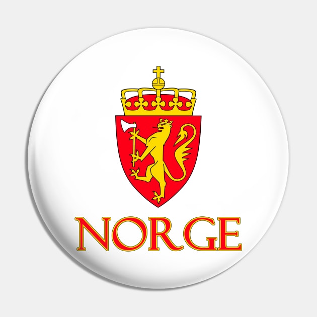 Norge (Norway) - Norwegian Coat of Arms Design Pin by Naves