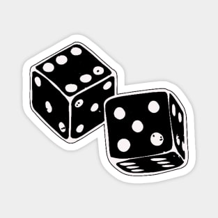 Black And White Lucky Dice Magnet