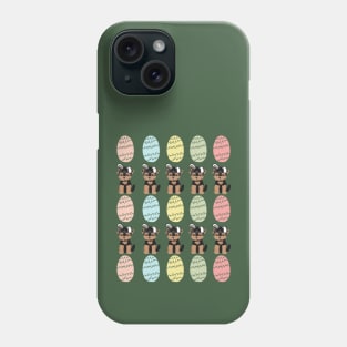 Yorkshire Terrier Dog with Bunny Ears and Easter Colorful Eggs Pattern Phone Case