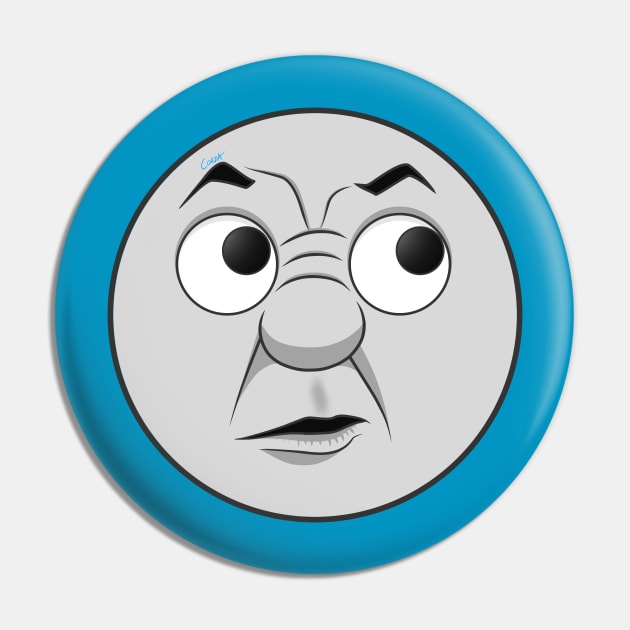 Thomas Curious Face Pin by corzamoon