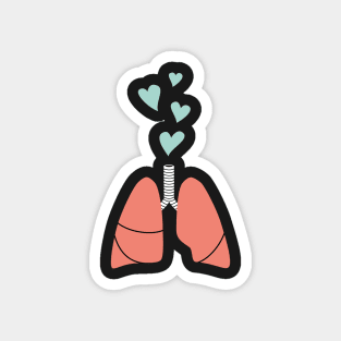 Coral lungs and mint hearts Magnet