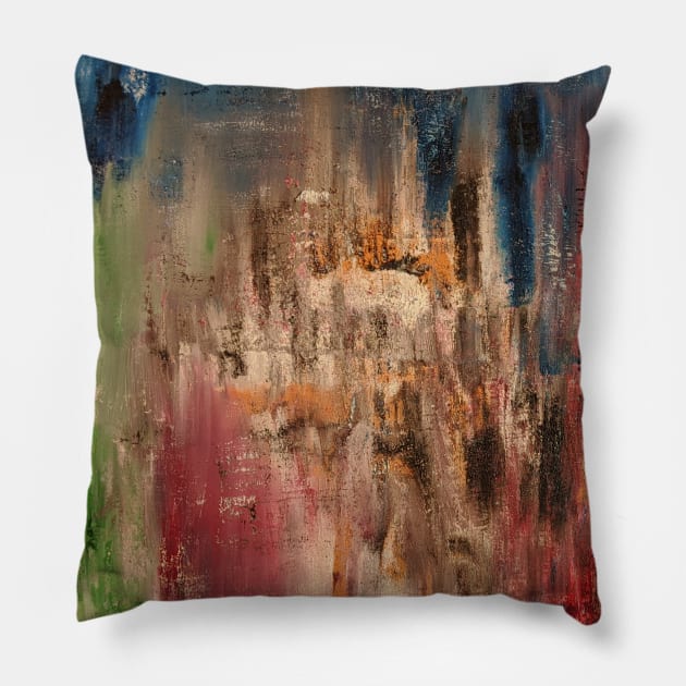 Burning Village Pillow by NightserFineArts