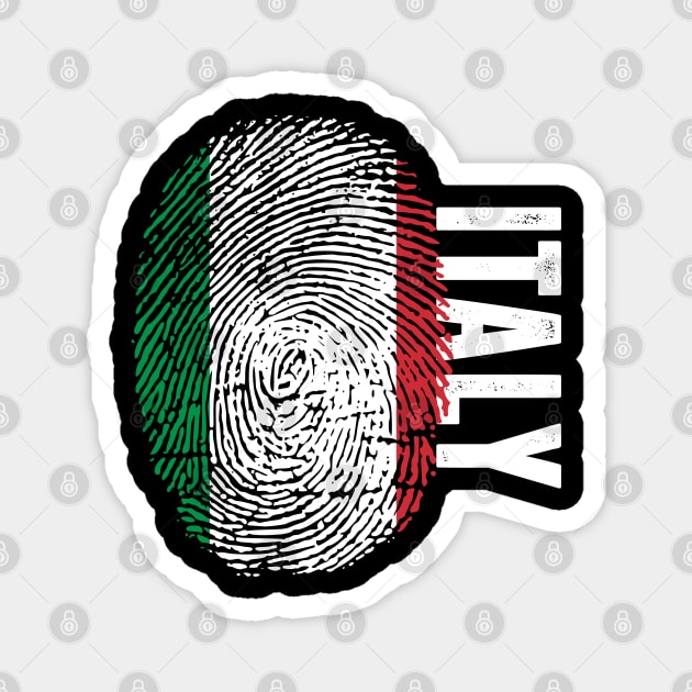 Italy Flag Fingerprint My Story DNA Italian Magnet by Your Culture & Merch