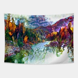 Autumn mountain landscape Tapestry