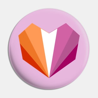 Lesbian Flag (2018) Geometric Heart Pin