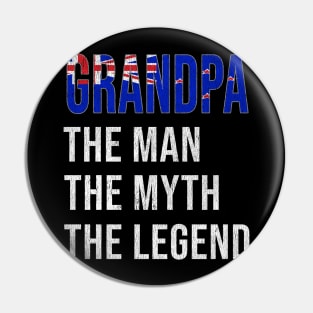 Grand Father New Zealander Grandpa The Man The Myth The Legend - Gift for New Zealander Dad With Roots From  New Zealand Pin
