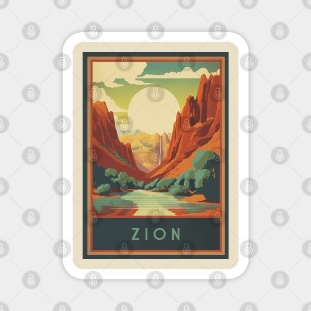 Zion Magnet by Retro Travel Design