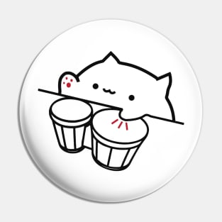 Bongo Cat Viral Music Cute Cat Meme Pin