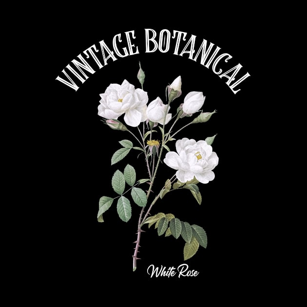 Vintage Botanical White Rose by letnothingstopyou