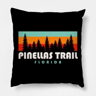 Pinellas Trail Pinellas County Florida Retro Trees Pillow