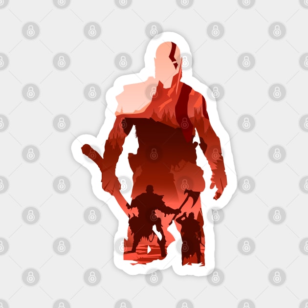 God Of War Kratos Magnet by Paul Draw