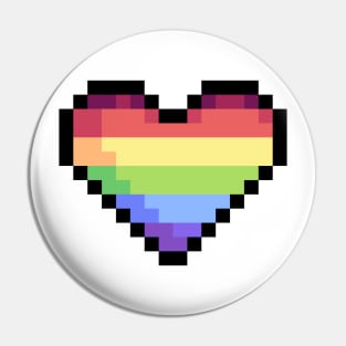 Pixel LGBT Pride Heart Pin