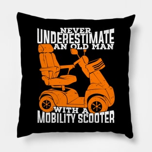 Funny Mobility Scooter Old Man Grandpa Gift Pillow