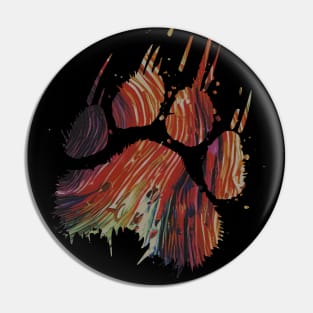 bear paw, colorful faded grunge bear claw Pin