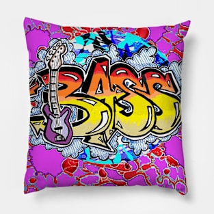 Bass Guitar Rock Art 1 by LowEndGraphics 1 Pillow