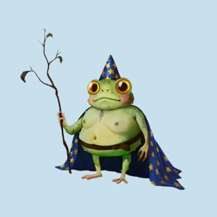 Wizard Frog in a Star Cape and Hat T-Shirt