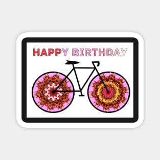 Flower pedal power birthday card Magnet