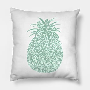 Mint Green Glitter Filled Pineapple Design Pillow