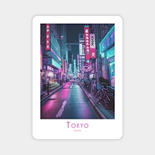 Abstract Vintage Retro Tokyo Japan Night Lights Magnet