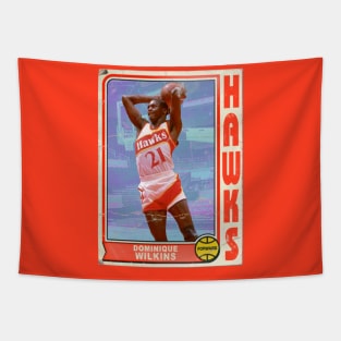 Retro Dominique Wilkins Trading Card Tapestry