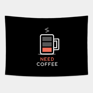 Battery Low Need Coffee Tapestry